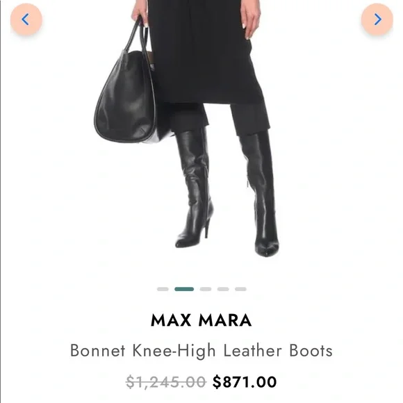 Max Mara “Bonnet” Leather knee high heel boots❤️
